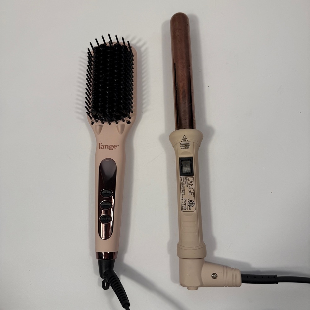 L'ange Hair Styling Set Curling Wand Straightening Brush Tested Works